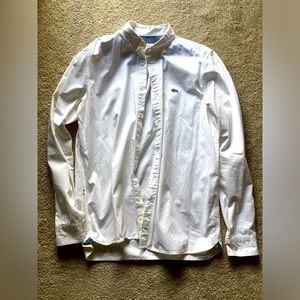 Lacoste Live L!ve white button down size 42 Large slim fit